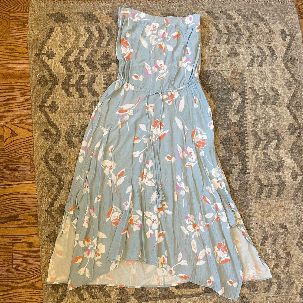 Boutique Dress- Blue Strapless Dress